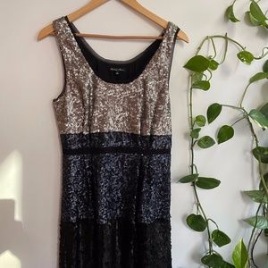 Madewell Colorblock sequins mini dress